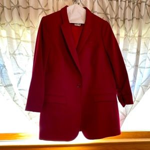 Red Blazer with 3/4 Length Sleeves